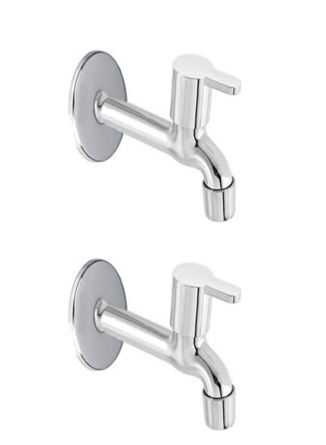 Cossimo Stainless Steel Marc Long Body Bib Cock Tap for Bathroom, Chrome, Silver (1/2" Inch, 13 mm) - Set of 2 - Image 1